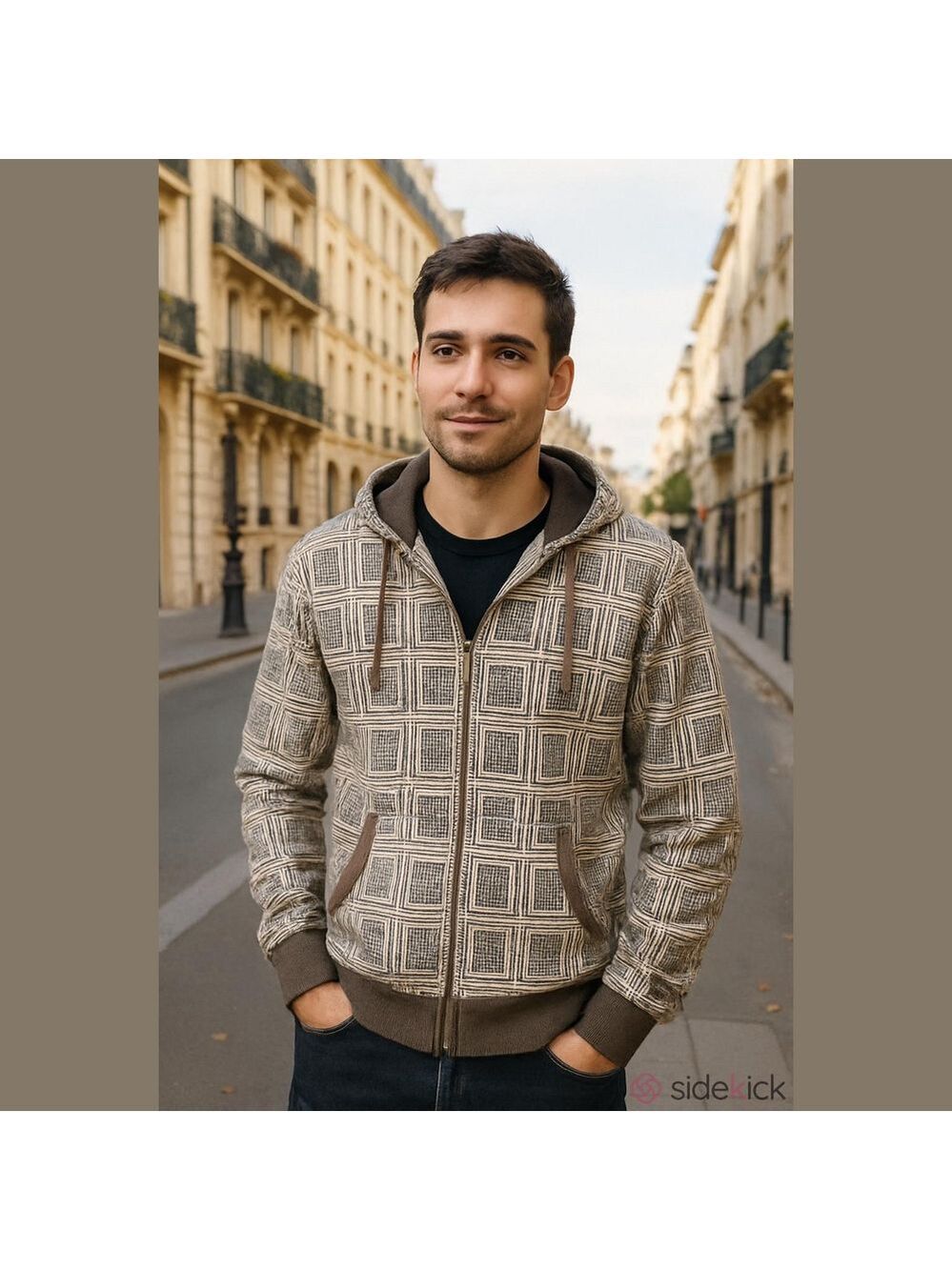 4/$97 Deal! Machine Geometric Zip Hoodie